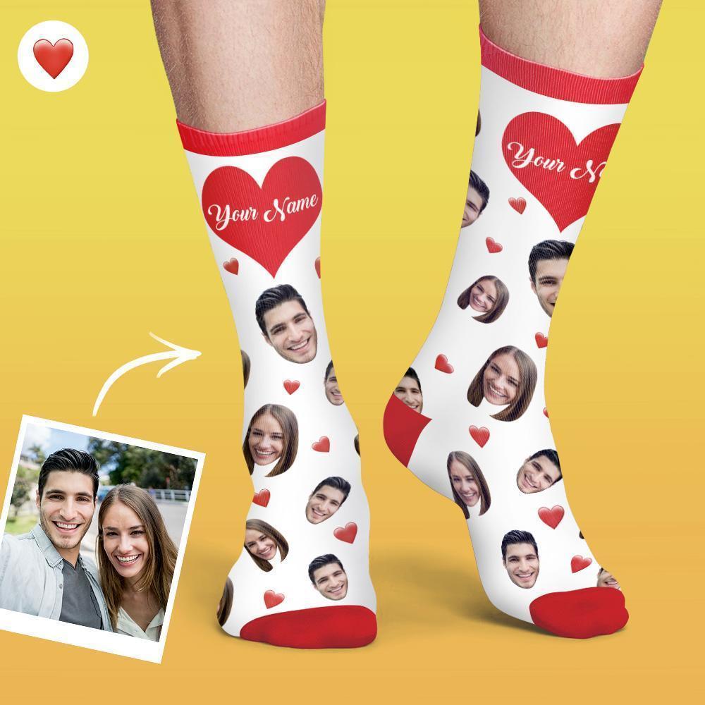 Personalised Socks Custom Photo Socks Dog Photo Socks With Your Text Heart Socks