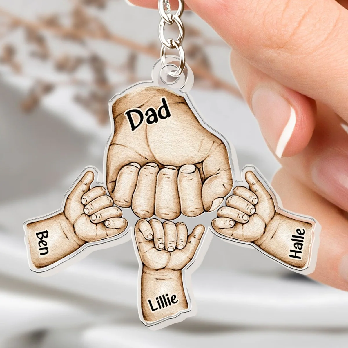 Father - Dad Hand Bumps - Personalized Acrylic Keychain