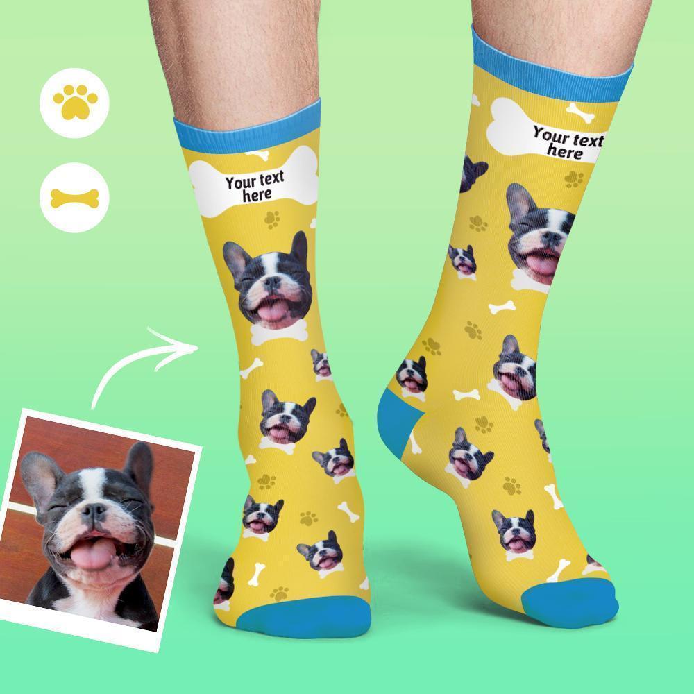 Custom Rainbow Socks Dog With Your Text