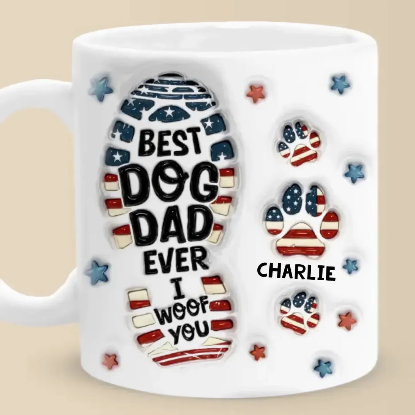 Dog Dad - Being A Dog Dad Means Having A Loyal Companion For Life - Personalized 3D Inflated Effect Printed Mug