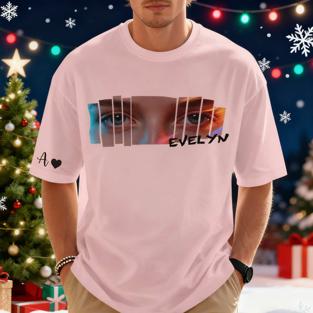 Christmas Gifts Custom Eyes Shirt Girlfriend Eyes Tee Personalized Photo and Name - MyPhotoSocksAu