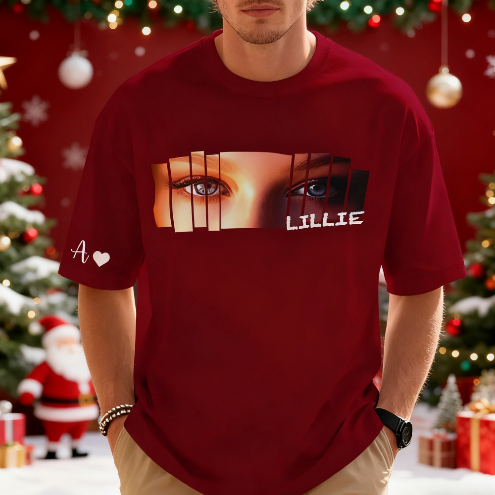 Christmas Gifts Custom Eyes Shirt Girlfriend Eyes Tee Personalized Photo and Name - MyPhotoSocksAu