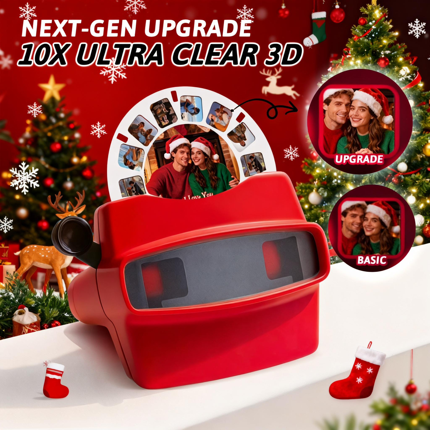 Custom 3D Viewfinder and Reel-Personalized Christmas Gifts Text and Photo Viewer with Your Own Photos