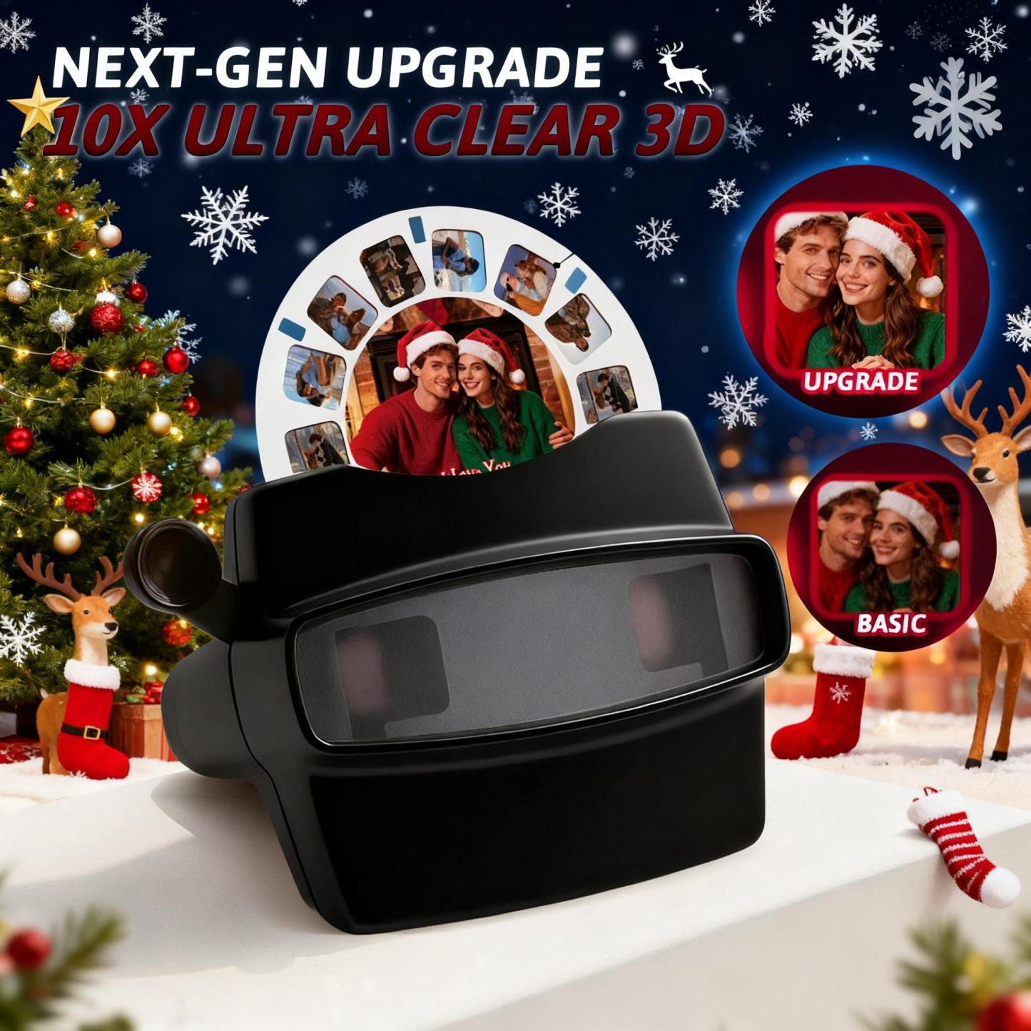 Custom Black 3D Viewfinder and Reel Personalized Gift with your own photos Text and Photo Viewer Multiple Films Available Gifts Idea