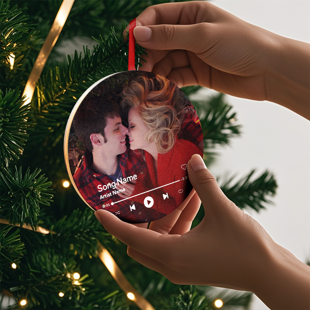 Custom Music and Photo Christmas Ornaments Play Music, Relive Cherished Memories - MyPhotoSocksAu