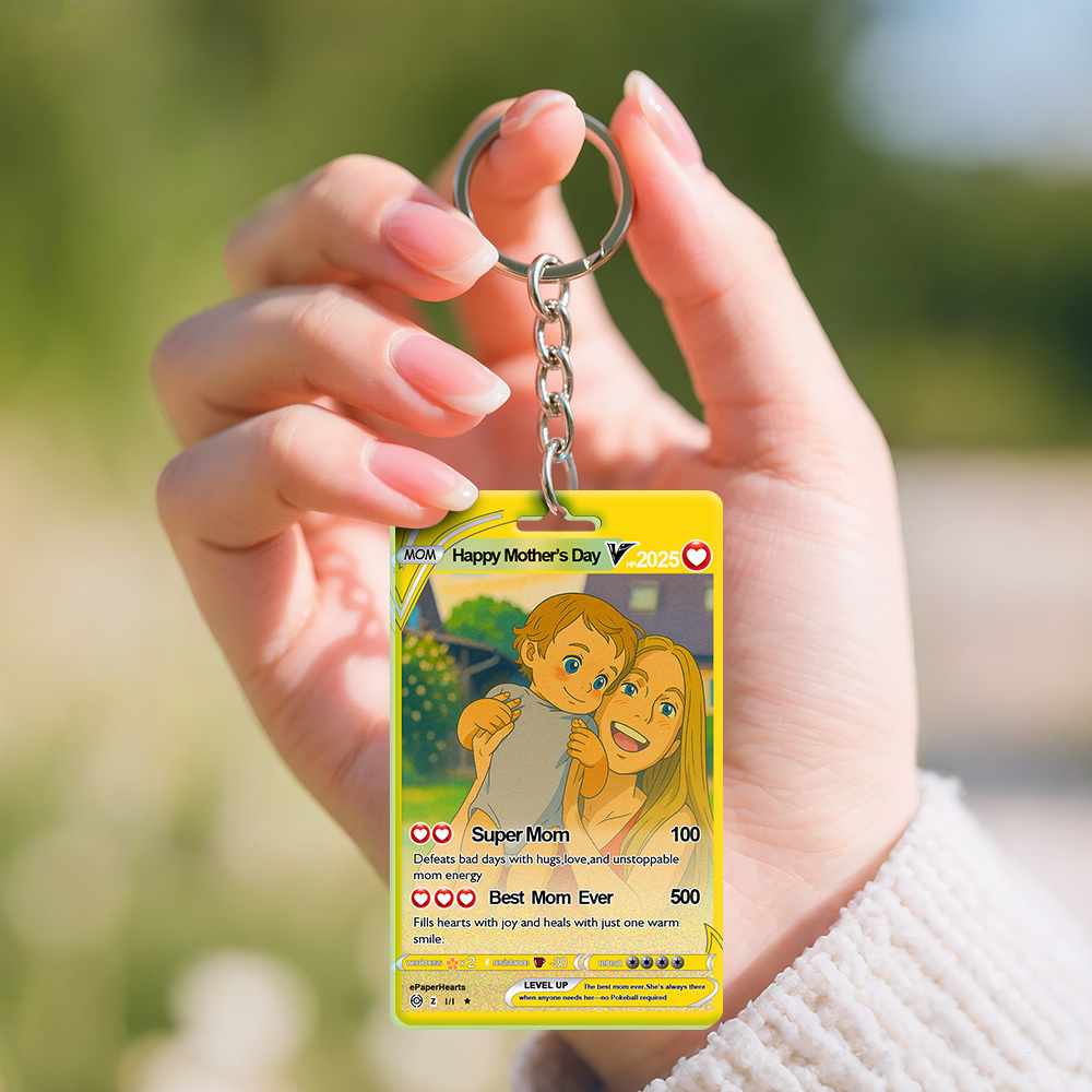 Custom Cartoon Pet Style Keychain Perfect Gift Personalized Cartoon Gift with Photo & Text Acrylic Keychain Gift - MyPhotoSocksAu