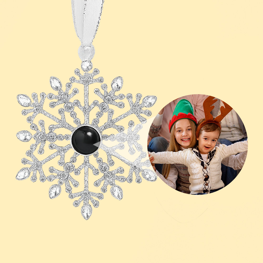 Personalized Circle Photo Icicle Photo Ornament Projection Gem Ornament Christmas Tree Ornament Christmas Gifts - MyPhotoSocksAu
