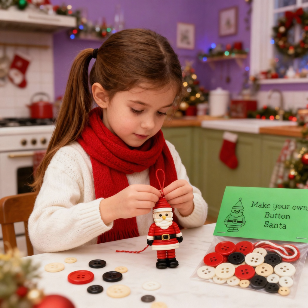 Create Your Own Button Snowman – Fun DIY Christmas Ornament Kit for Family Craft Time & Holiday Décor - MyPhotoSocksAu