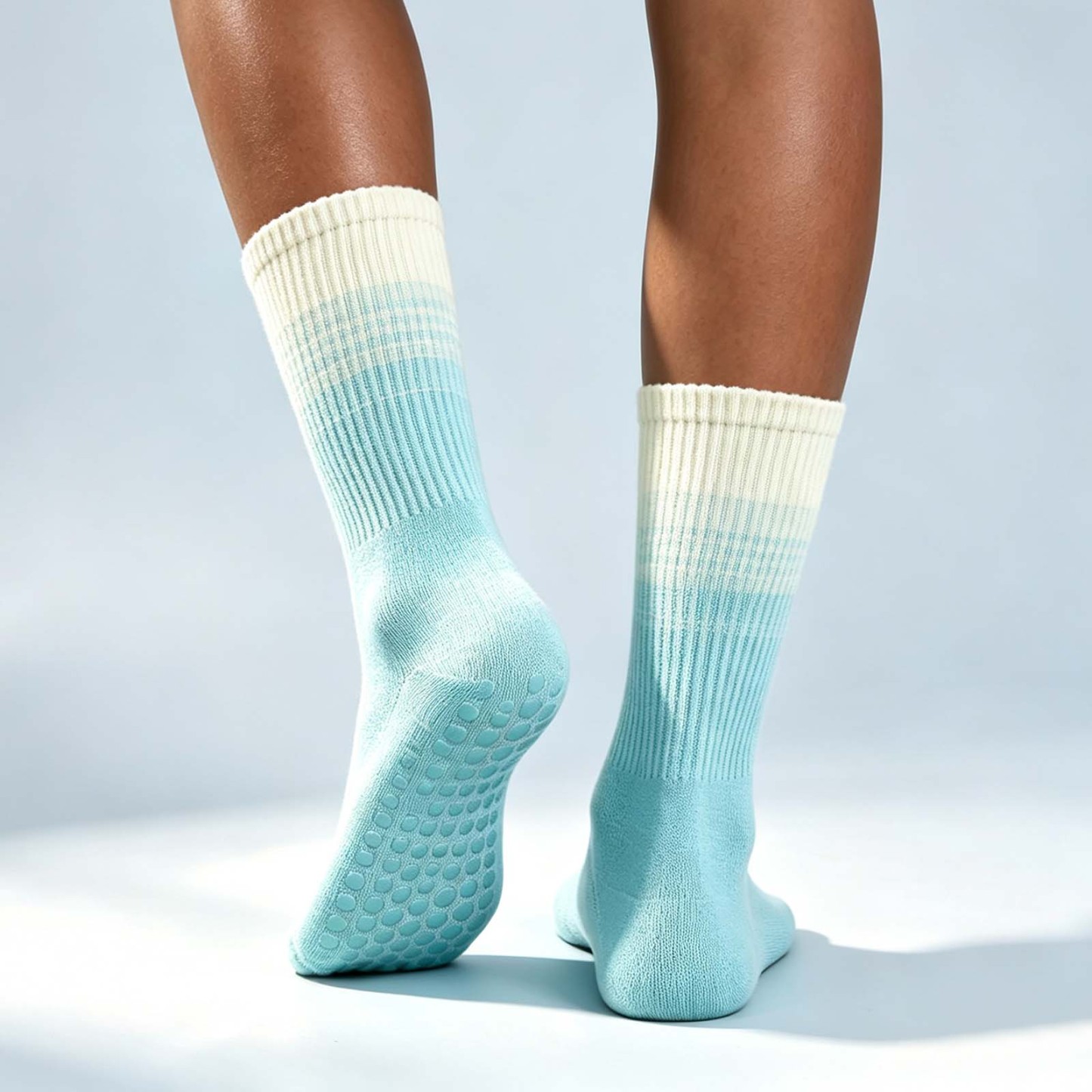 Professional Grip Socks Women Mid Calf Yoga Grip Socks, Non Slip Pilates Grip Socks Sweat Wicking Indoor Fitness Floor Socks - MyPhotoSocksAu