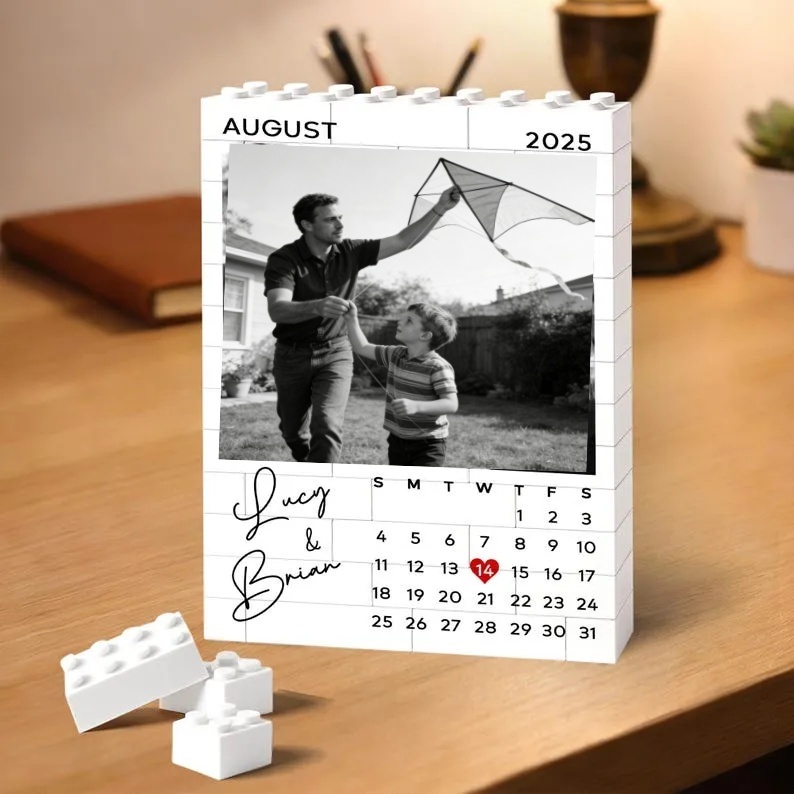 Personalized Photo Puzzle Frame Made From Building Blocks – A Loving Gift For Father's Day - MyPhotoSocksAu