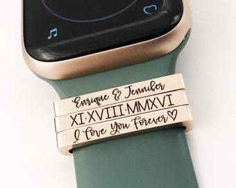 Personalized Smart Watch Band Charm Engraved Anniversary Gift New Mom Gift Weight Loss Tracker Fitness Gift Unisex Self Care Gift