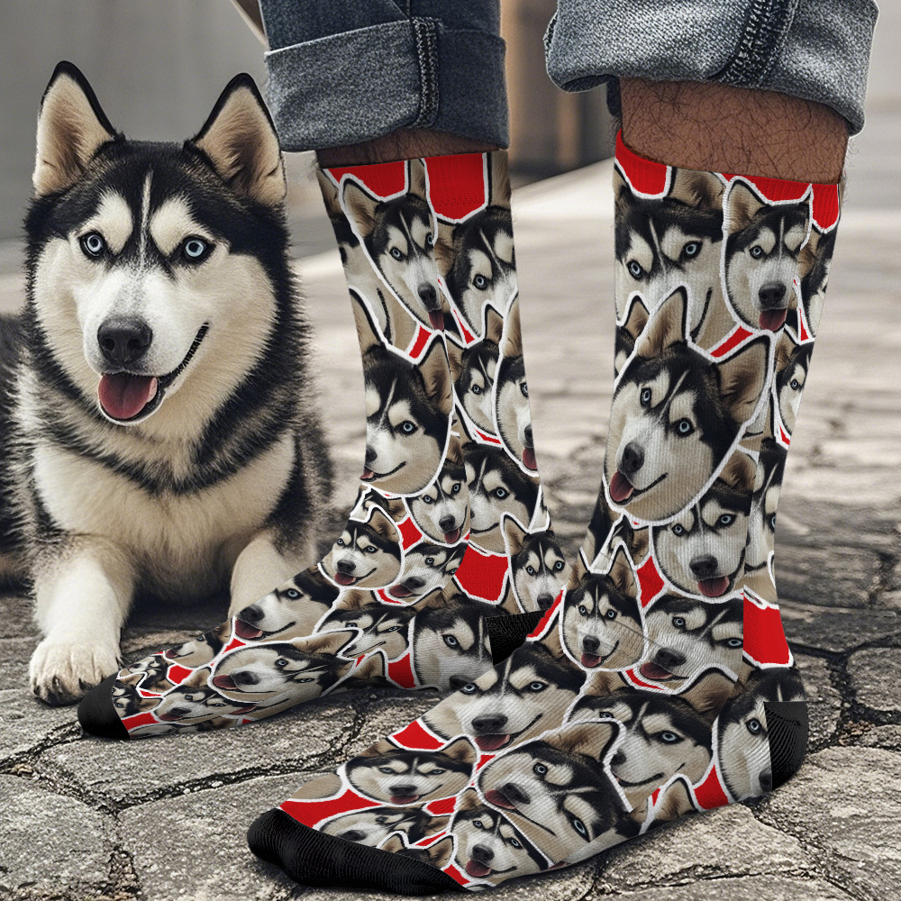 Custom Mush Face Socks Funny Photos Sock Gift for Couple - MyPhotoSocksAu