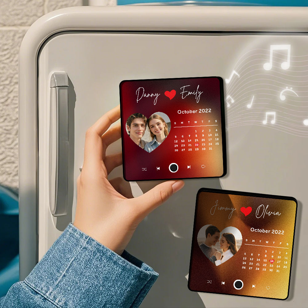 Custom Multi Photo Album Music Fridge Magnet  Photo and Text Music Fridge Personalized Phone Music Fridge Magnet Pro - MyPhotoSocksAu