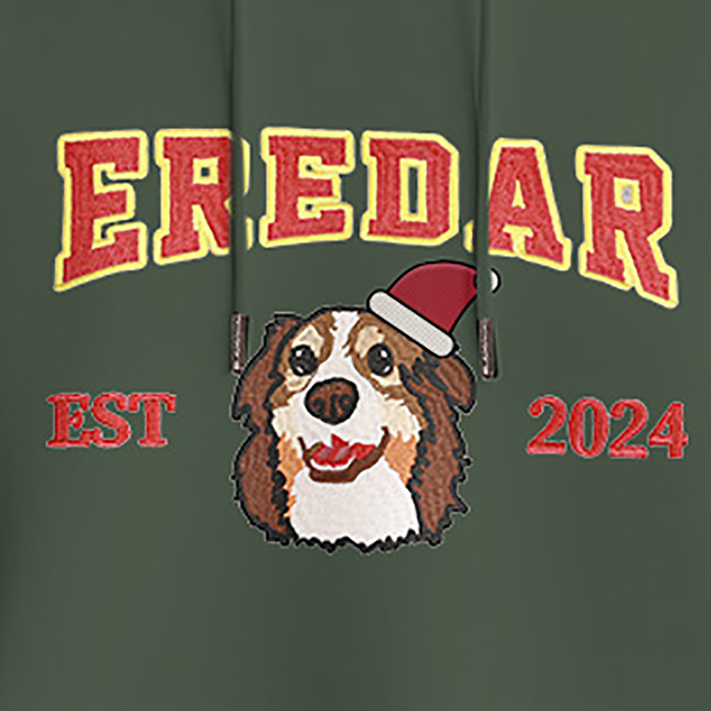 Custom Embroidered Sweatshirt With Pet Portrait Chrismas Gifts Embroidery Effect - MyPhotoSocksAu