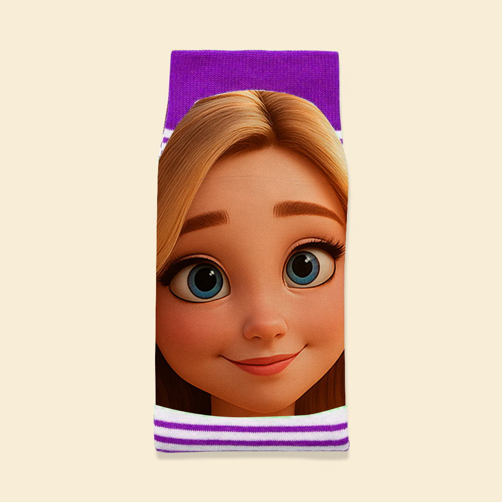 Custom Face Funny Socks Cartoon Style Photo Gifts for Him Her - MyPhotoSocksAu