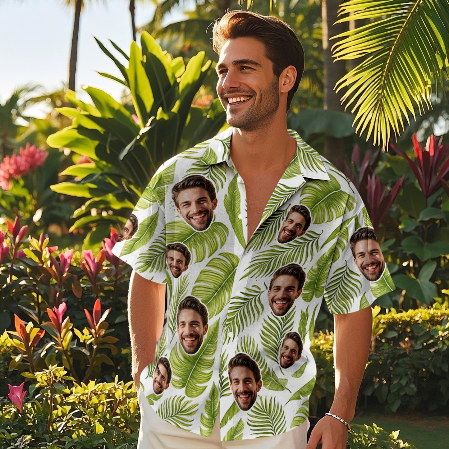 Custom Men Hawaiian Shirts Face Mens Aloha Shirt Sewing Pattern Hawaiian Shirt Gift for Summer Vibe Holiday - MyPhotoSocksAu