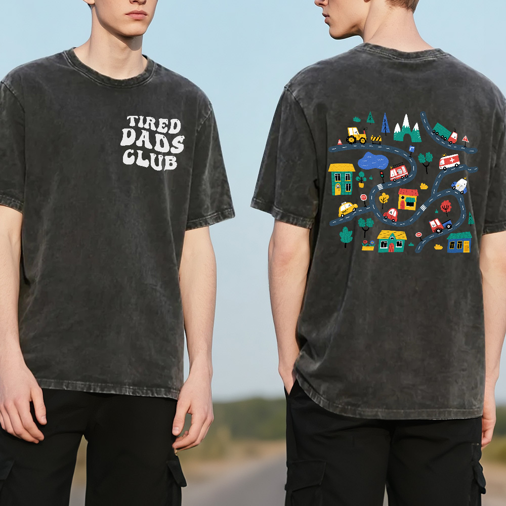 Custom Dads Club Photo Multicolor T-Shirt Personalized Text Shirt for Fathers Day Gift - MyPhotoSocksAu