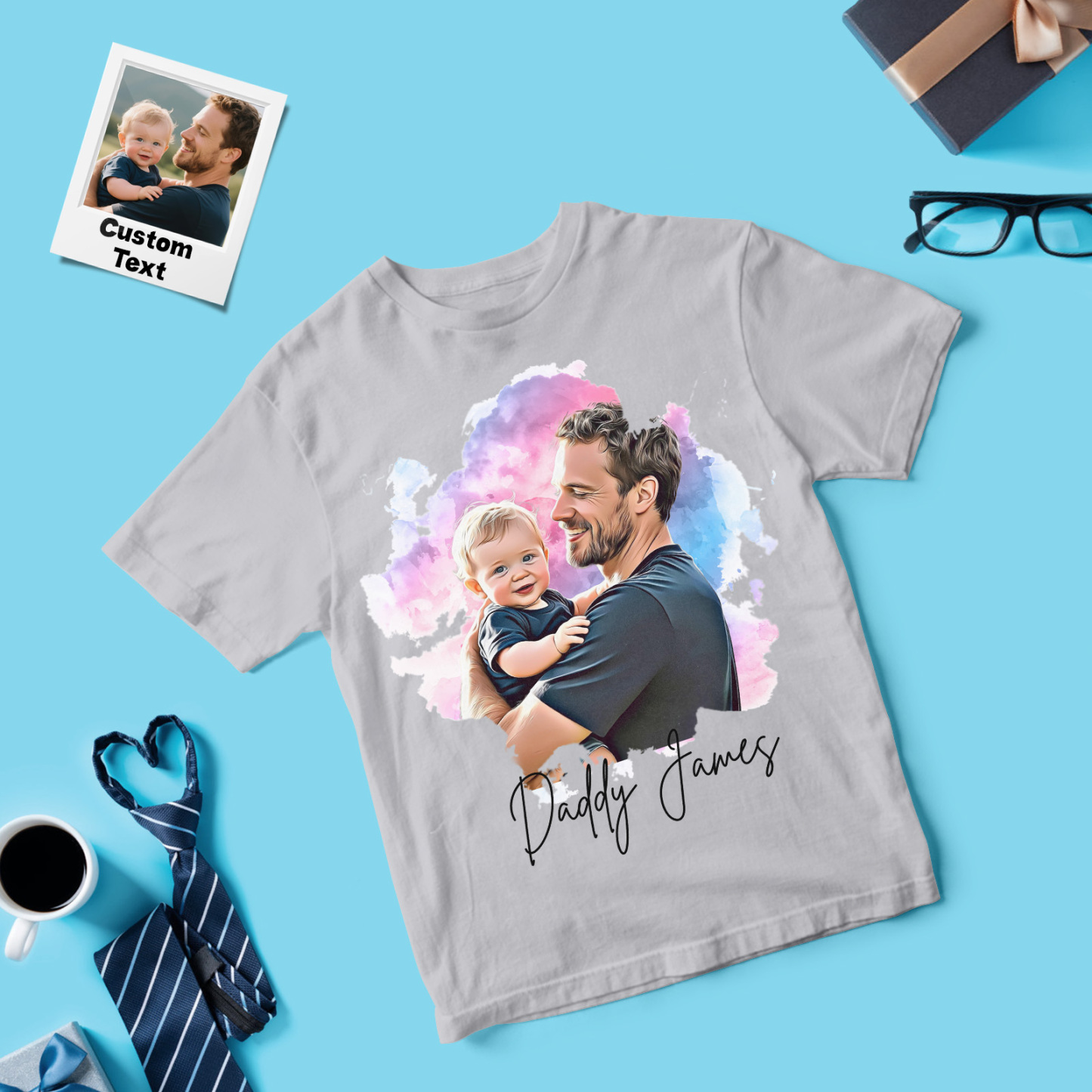 Personalized Dad Shirt Best Dad Ever Father's Day Shirt Custom Fathers Day Super Dad Shirt Gift - MyPhotoSocksAu