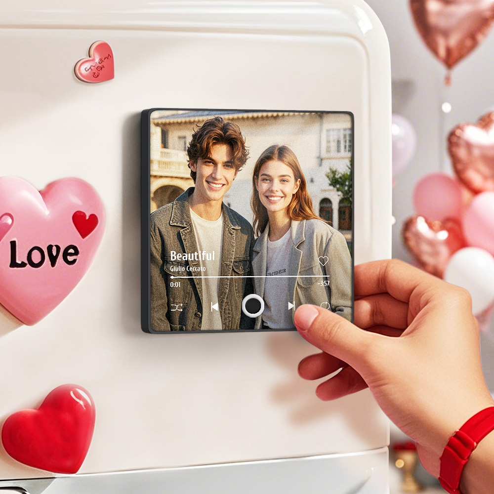 Personalized Photo Album Fridge Magnet Music Wall Photo Sticker Music Movement That Can Be Played Without Cell Phone Music Fridge Magnet Pro Can Play Songs Valentines Gift - MyPhotoSocksAu