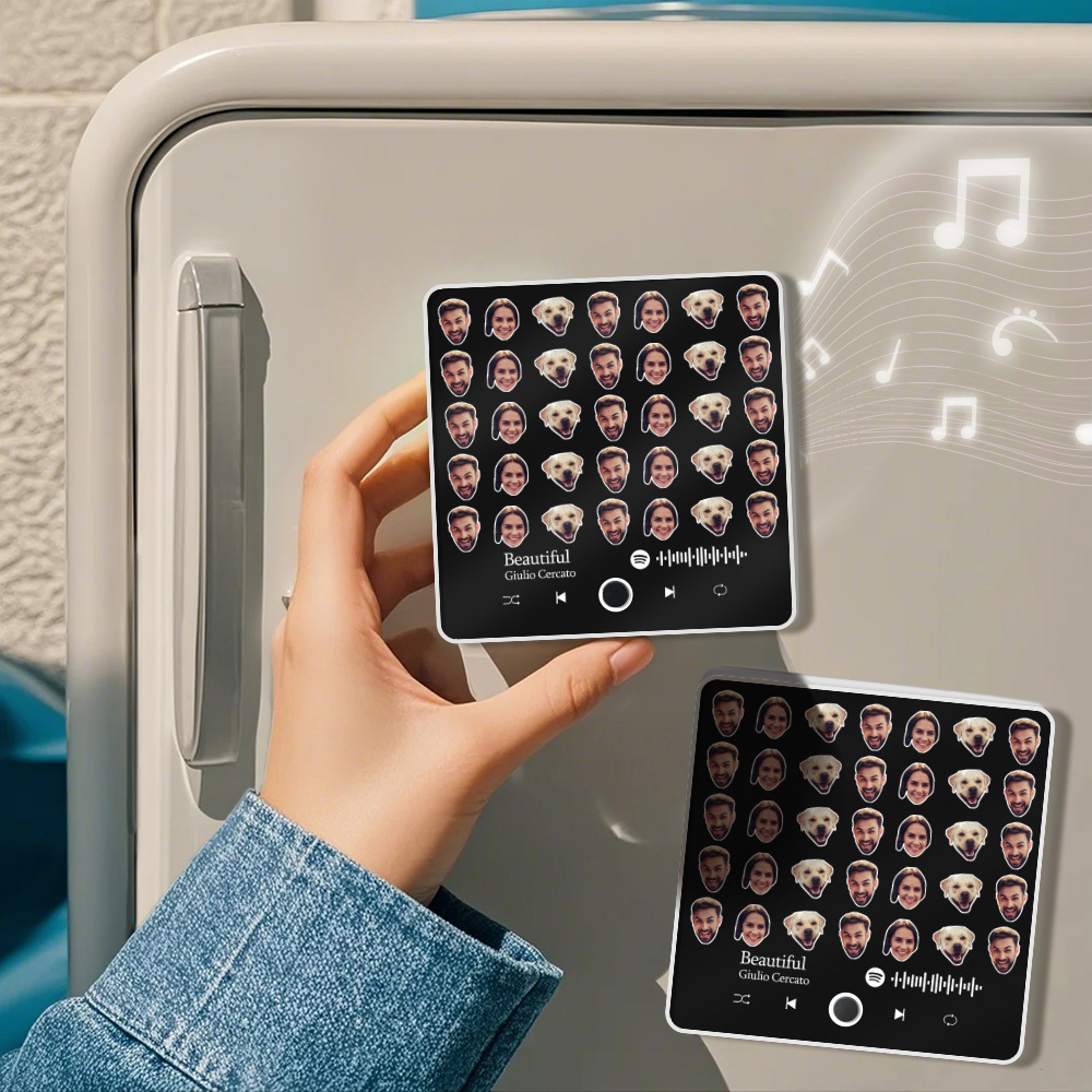 Custom Photo Album Music Fridge Magnet  Photo Music Fridge Personalized Phone Music Fridge Magnet Pro I Love - MyPhotoSocksAu