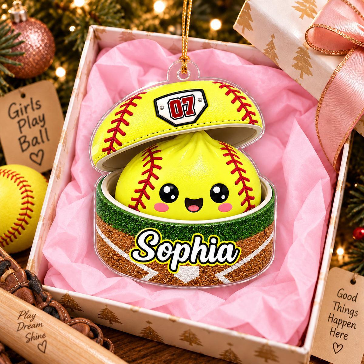 Custom Ball Games Dumpling Squishy Style - Personalized Acrylic Ornament - Christmas Gift for Daughter, Son, Grandkids - MyPhotoSocksAu