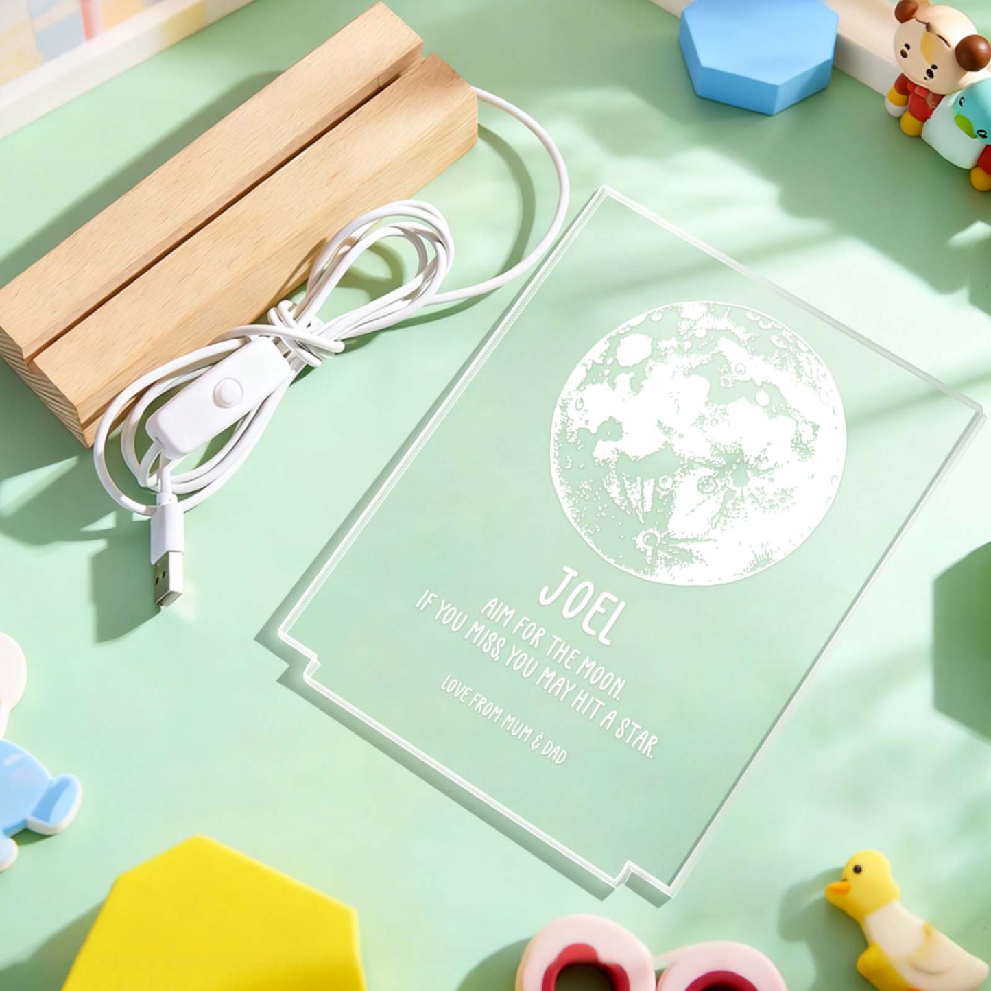 Custom Moon & Constellation Acrylic Lamp – Romantic Valentine Gift for Him or Her - MyPhotoSocksAu