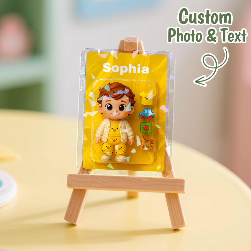 Custom Cute Baby Character Card Personalized Card Gift For Children Custom Presents