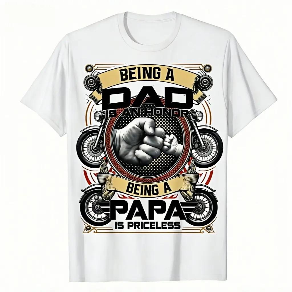 Custom Men's Photo T-Shirt - "Being a Dad is an Honor, Being a Papa is Priceless" - MyPhotoSocksAu