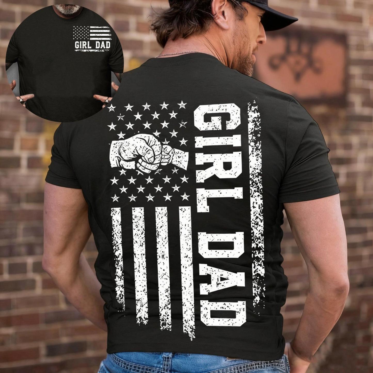 Custom Girl Dad T-shirt Personalized Gift for Father's Day - MyPhotoSocksAu