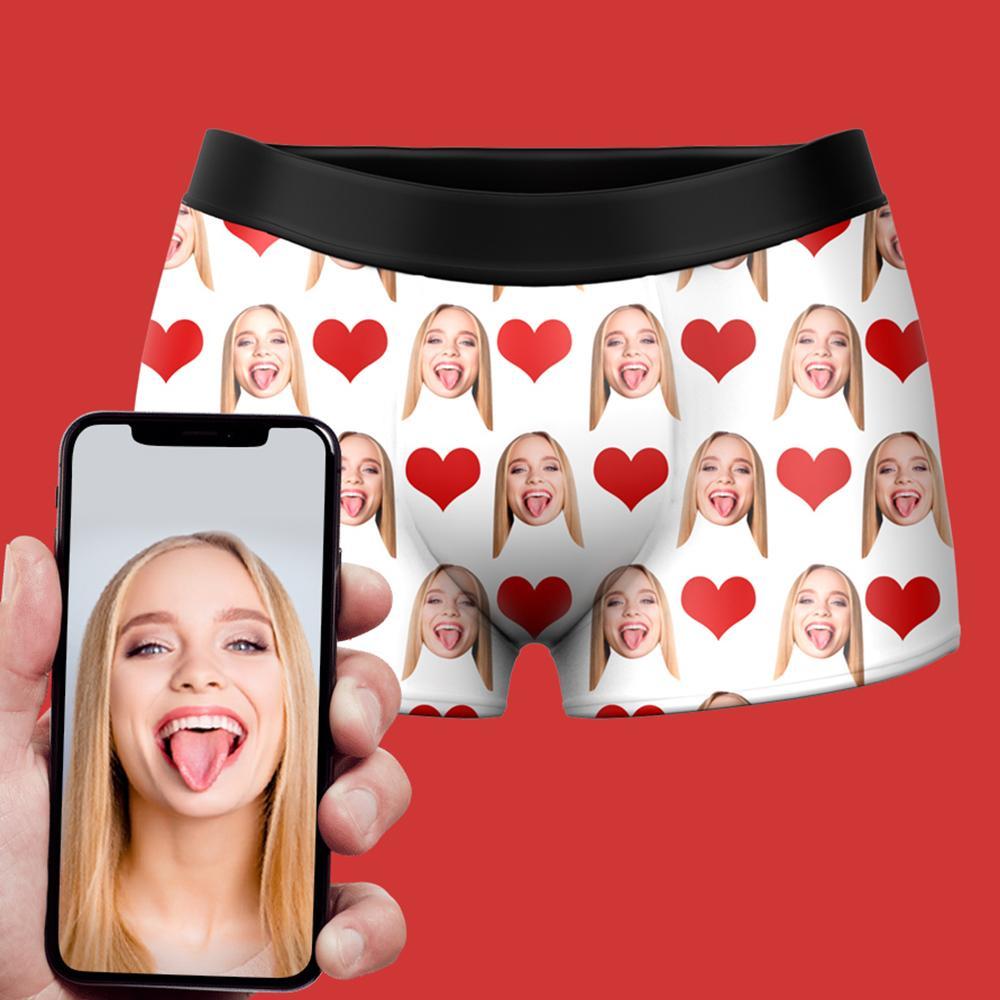 Custom Photo Heart Boxer Shorts