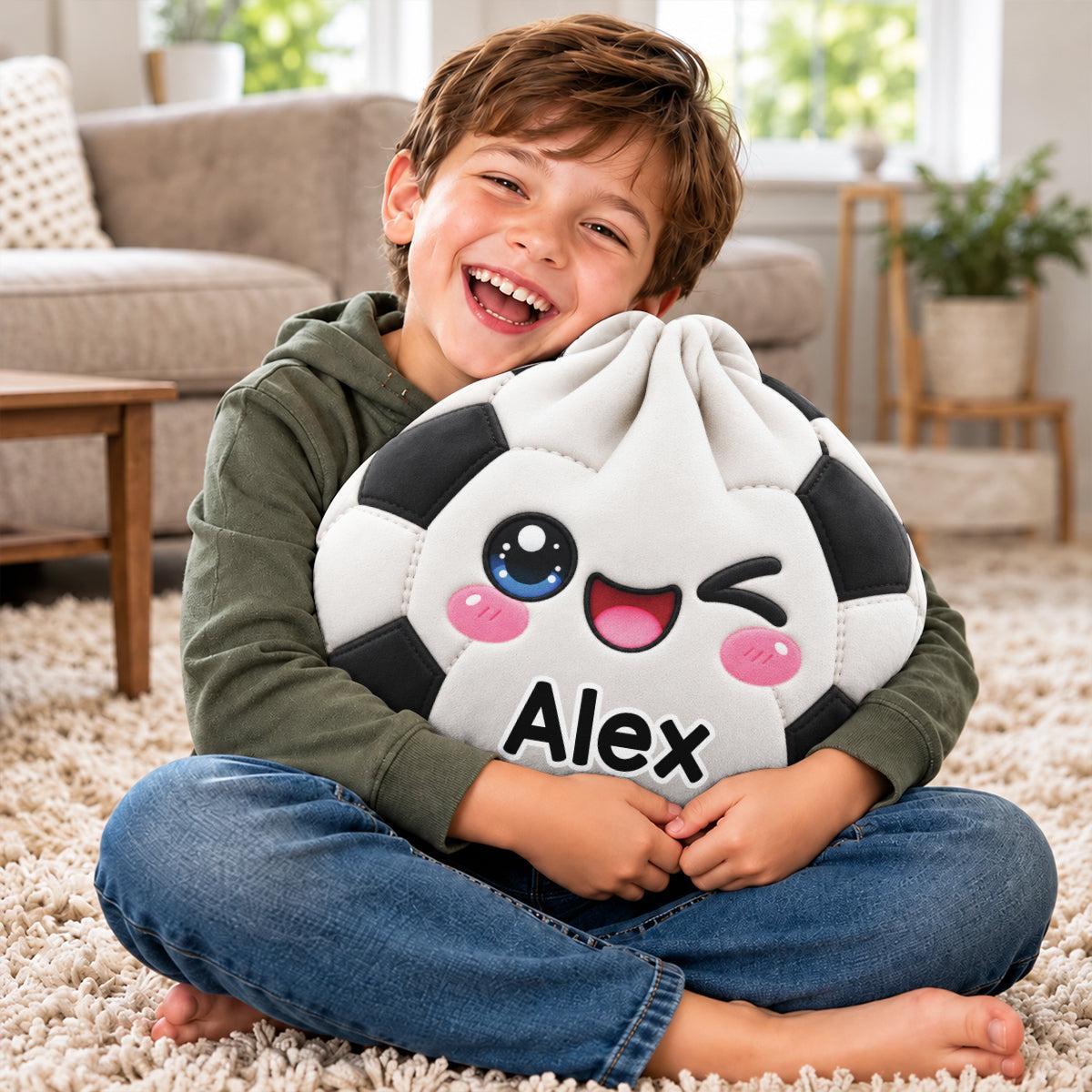 [3D Printing Effect] Personalised Kids Gifts - Sports Ball Custom Shaped Pillow with Name - MyPhotoSocksAu