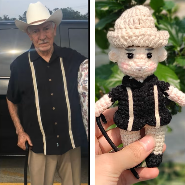 Grandparents' Day Gift Crochet Doll Personalized Portrait Crochet Look Alike Doll - My Photo Socks AU