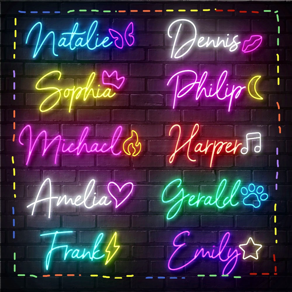 Custom Neon Signs Customizable for Wall Decor Custom Kids Name Sign Personalized Neon Sign for Christmas Gifts Wedding Birthday Party
