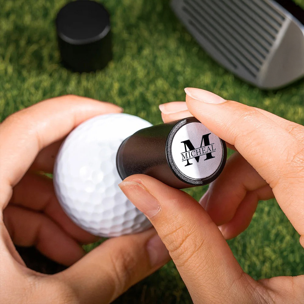 Personalized Monogrammed Initial Golf Ball Stamp with Metal Storage Box Birthday Father's Day Gift for Golf Player - MyPhotoSocksAu
