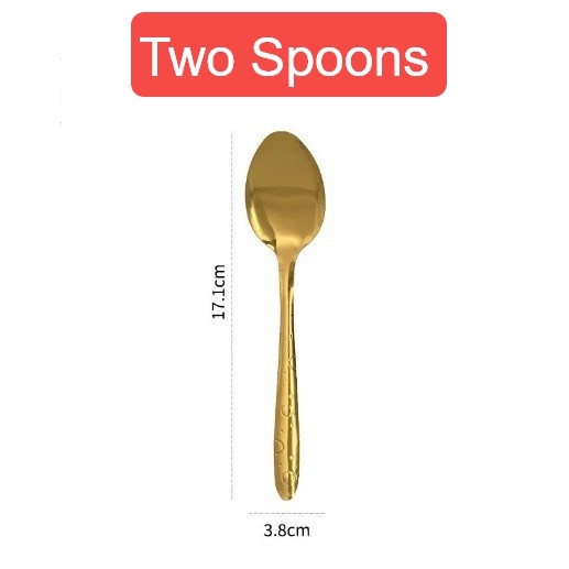 Two golden spoons (3.8*1*17CM) - MyPhotoSocksAu