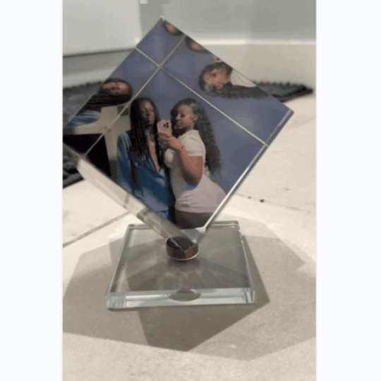 Personalized Rotating Photo Cube, Custom Picture Display Block for Family, Couples & Memory Keepsakes - MyPhotoSocksAu
