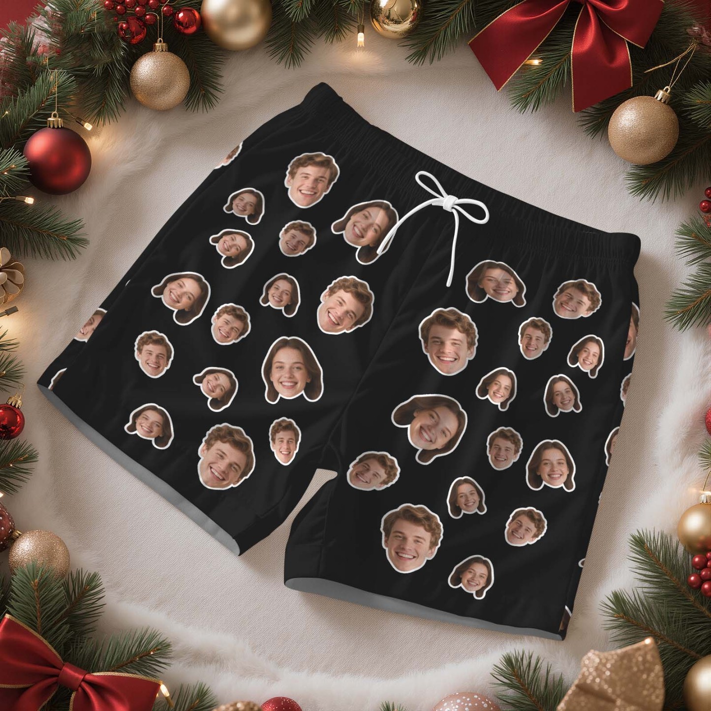 Custom Lover Face Short Sleeved Pajamas Personalised Sleepwear Love Gifts For Her Christmas Gifts - MyPhotoSocksAu