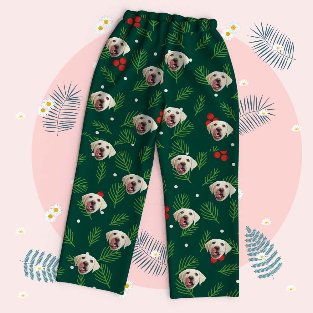 Custom Face Long Sleeve Button Down Sleepwear Christmas Face Pajamas Personalized Photo Pajamas Gift - MyPhotoSocksAu