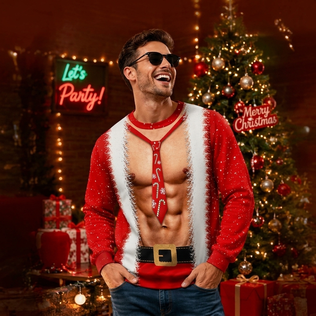 Funny Christmas Sweatshirt - Unisex Crew Neck Long Sleeve Holiday Gift - MyPhotoSocksAu