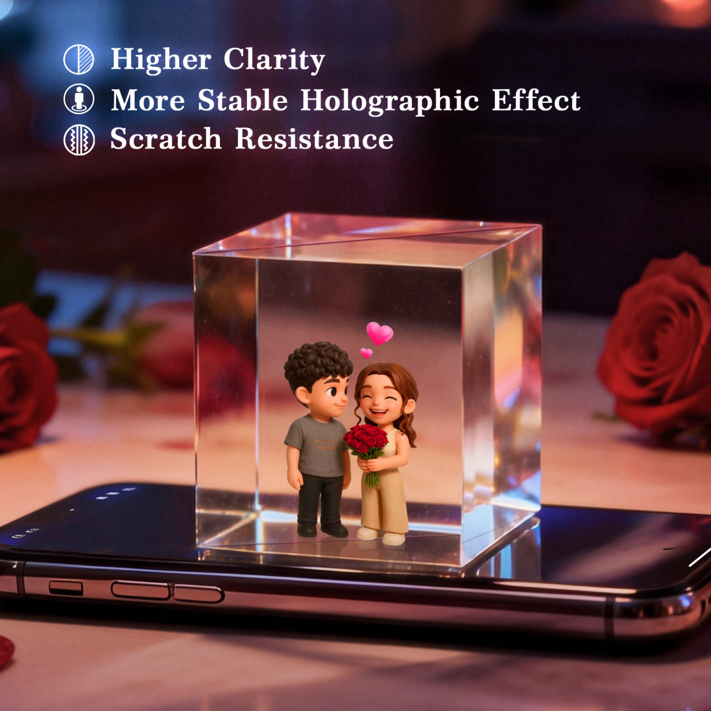 Holographic Lumina Boxes For Lovers | High-Transmittance Holographic Material Image Holographic House Valentine's Day Gift - MyPhotoSocksAu