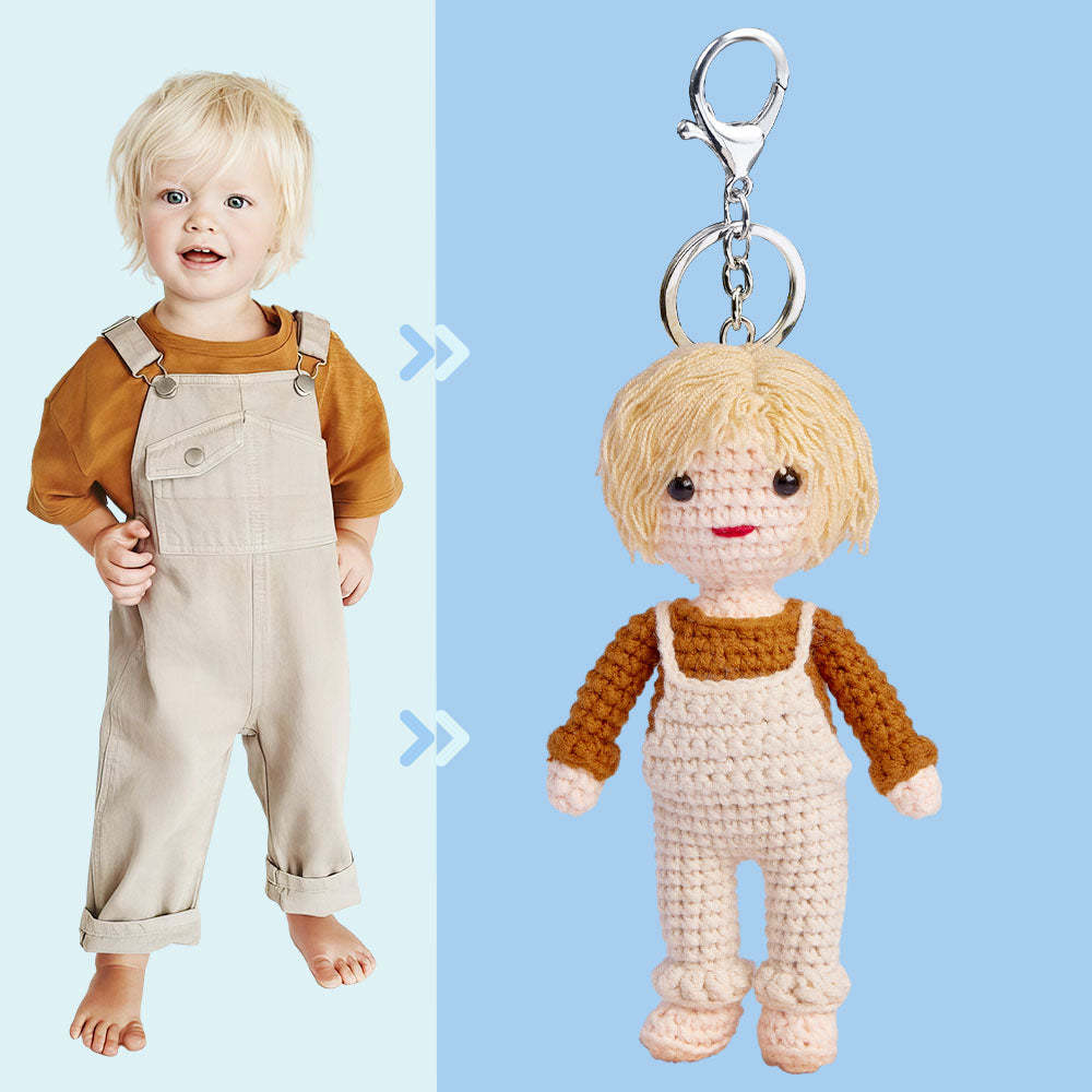 Custom Crochet Doll Personalized Gifts Handwoven Mini Look alike Dolls - Cute Kid Doll - My Photo Socks AU