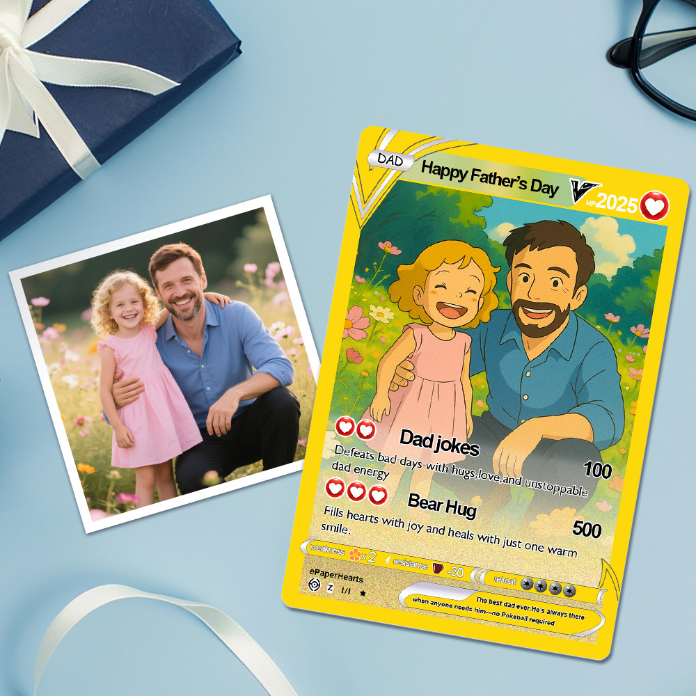 Custom Poke Card, Gift For dad, Father's Day Gift, Custom Poke Present for Couple - MyPhotoSocksAu