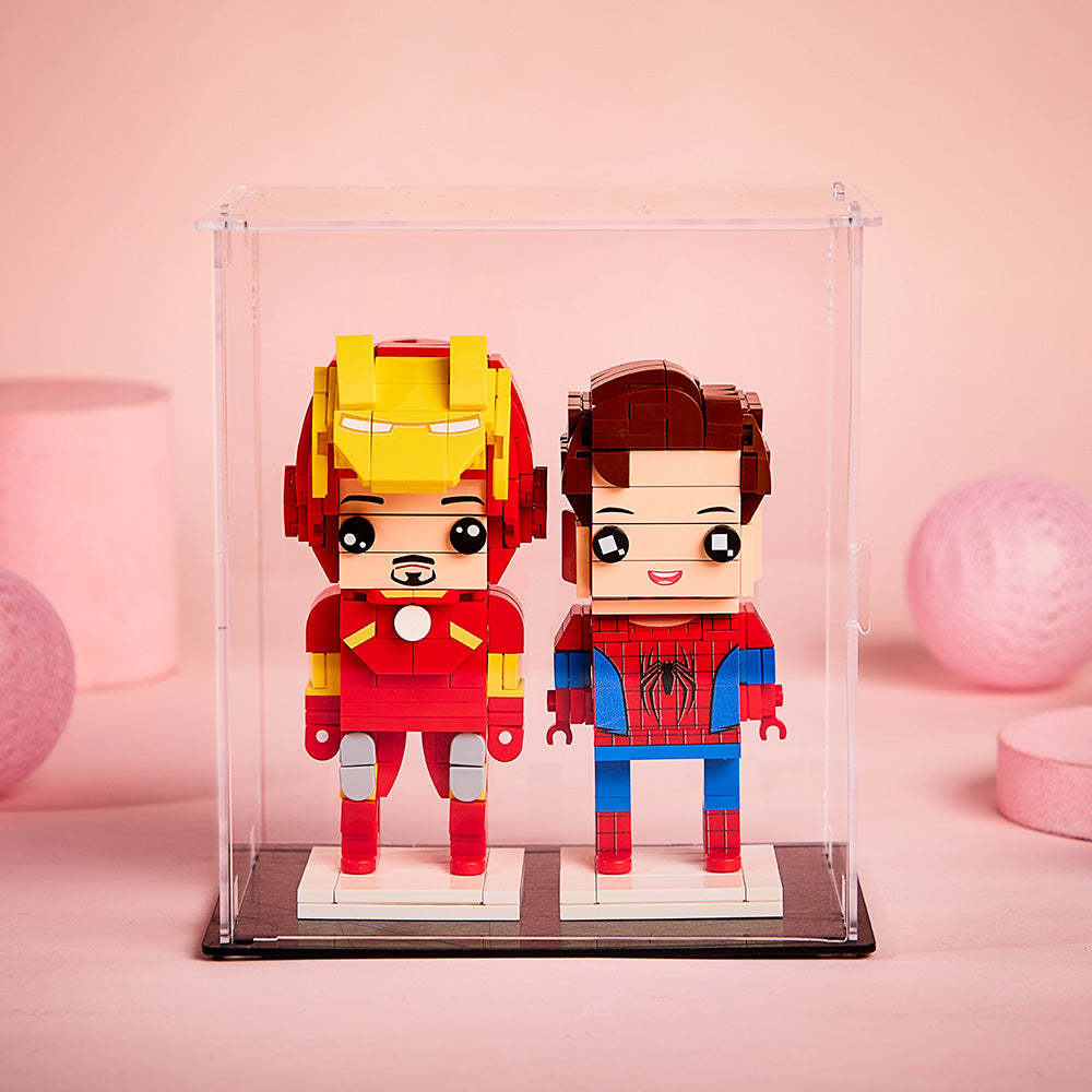(No Brick Figures) 2 People Brick Figure Acrylic Anti-dust Cover - MyPhotoSocksAu