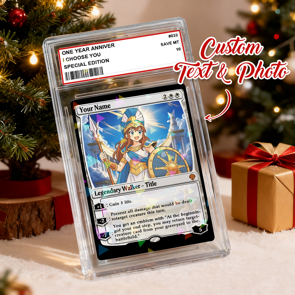 Custom MTG Style Hologram Acrylic Card Personalized Magic Style Christmas Gift Funny Cartoon Christmas Gift for Him or Her - MyPhotoSocksAu