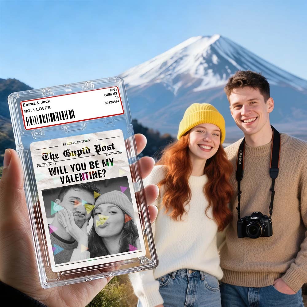 Custom Couple Card Romantic Valentine Gift for Couple Unique Collectible Keepsake Will You Be My Valentine Newspaper Template - MyPhotoSocksAu