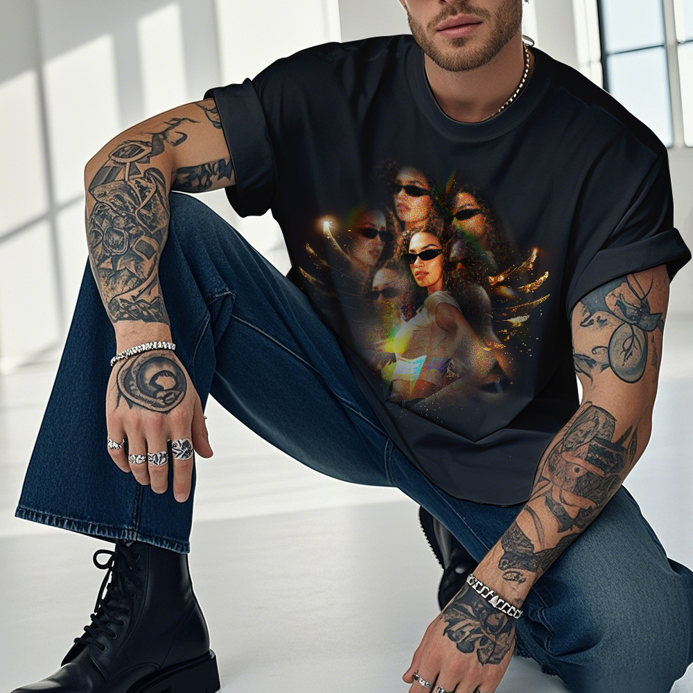 Personalized Photo Vintage Tee Retro Fashion T-shirts Custom Photo Christmas Gifts - MyPhotoSocksAu