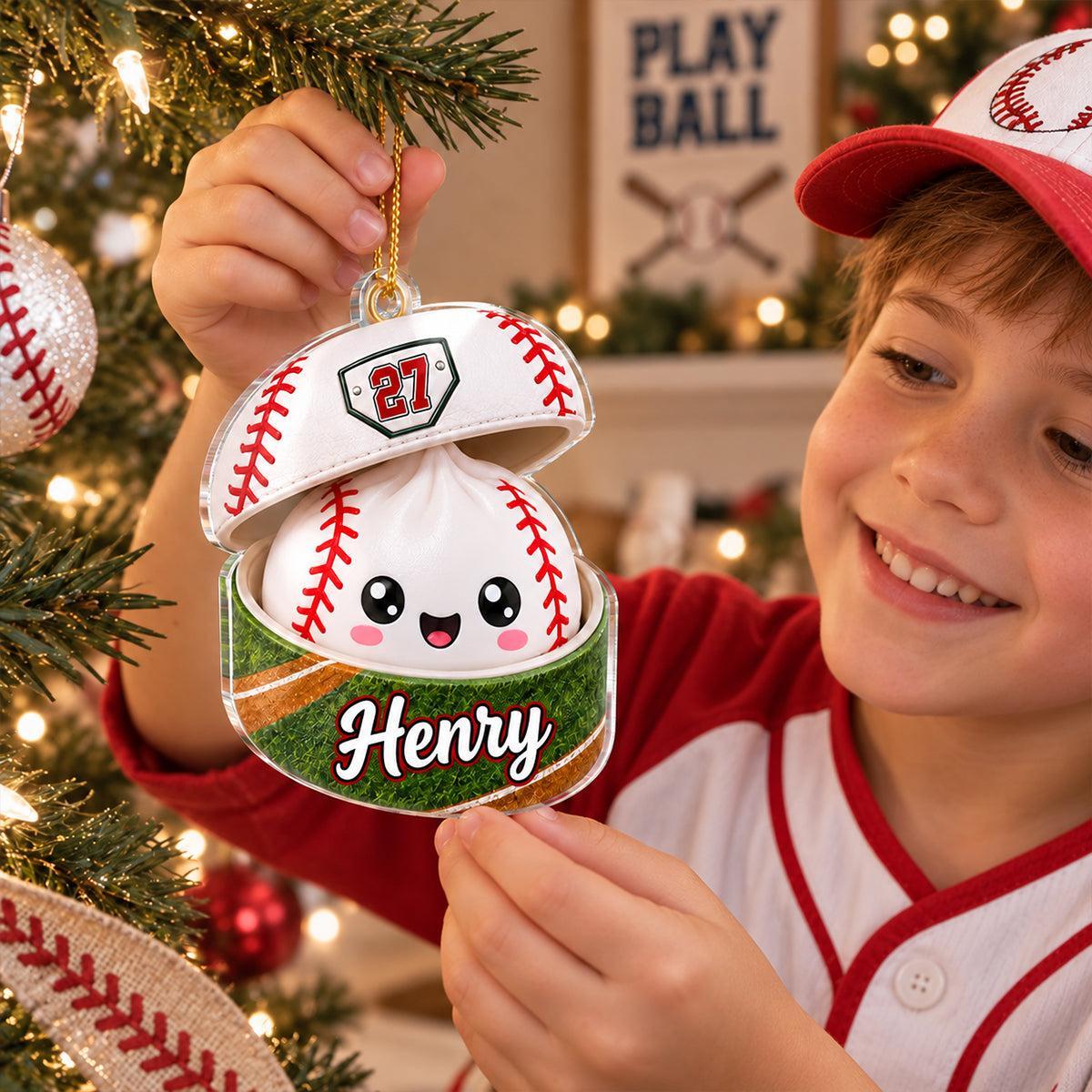 Custom Ball Games Dumpling Squishy Style - Personalized Acrylic Ornament - Christmas Gift for Daughter, Son, Grandkids - MyPhotoSocksAu