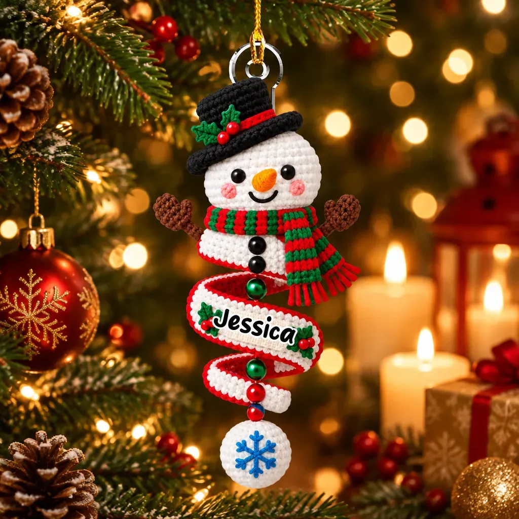 Custom Family Ornament, Christmas Gift for Family Members •  Merry Little Miracle - Personalized Acrylic Ornament - MyPhotoSocksAu