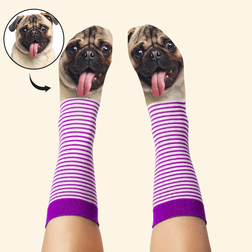 Custom Face Funny Socks Cartoon Style Photo Gifts for Him Her - MyPhotoSocksAu