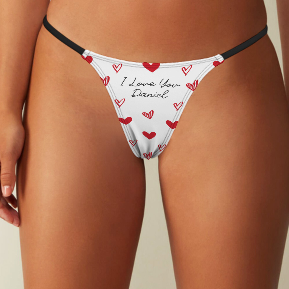 Personalized Thongs Face Panties Funny Underwear Briefs Heart Thong Valentine Gift - MyPhotoSocksAu